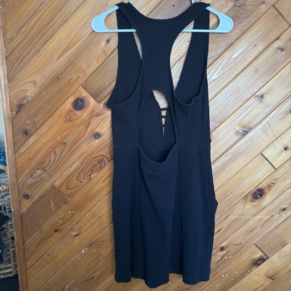 Free People Beach Black Sleeveless Ribbed Dress Size Large - Picture 4 of 4